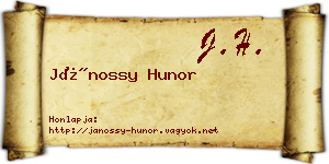 Jánossy Hunor névjegykártya